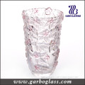 Flower Carving Large Colored Glass Vase (GB1515MH/PDS)